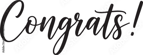 Vector art of congrats message in elegant cursive script
