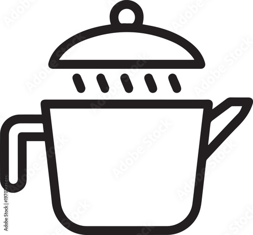 Professional Dental Wax Melting Pot with Lid Vector Icon – Essential Medical Illustration for Dentists, Orthodontists, Dental Labs & Prosthodontics – Perfect for Patient Education, Dental