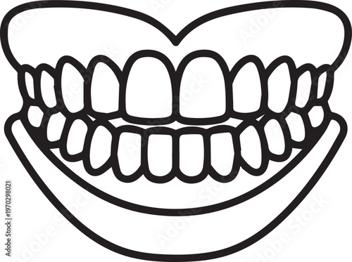 Professional Dental Wax-Up Smile Model 3D Mockup for Orthodontic Treatment Planning, Digital Smile Design, Prosthodontics, and Cosmetic Dentistry – High-Quality Vector Icon