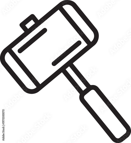 Professional Grafting Mallet with Metal Head Vector Icon for Horticulture, Viticulture, Nursery, Plant Propagation, Agricultural Tools, Floriculture, Garden Design, Botanical Studies, DIY