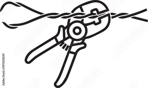 Professional Grafting Wire Crimping Tool Vector Icon for Horticulture, Gardening, Plant Propagation, Nursery Work, DIY Plant Care, Agricultural Training, Floral Design, Plant Cloning