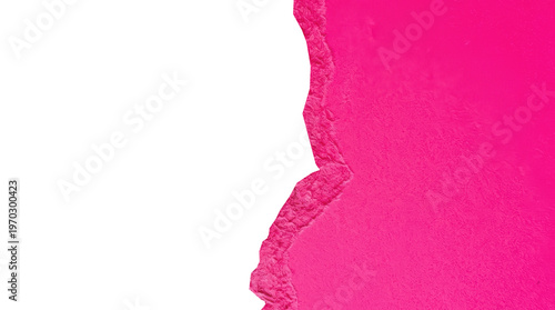 Pink Paper Torn: A vibrant and textural split between solid bright pink paper and an empty space, suggestive of unveiling, division, or creative transitions.