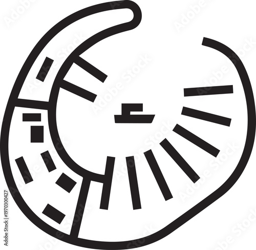 Professional Harbor Map Vector Icon with Dock Layouts for Maritime Navigation, Port Planning, Shipping Logistics, Cruise Industry, Maritime Safety, Coastal Development, Port Authority