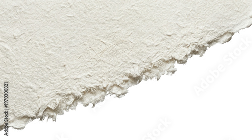 Rough Paper Texture: Close-up shot of the uneven edge and natural texture of a piece of paper, emphasizing the artisanal quality and tactile appeal.