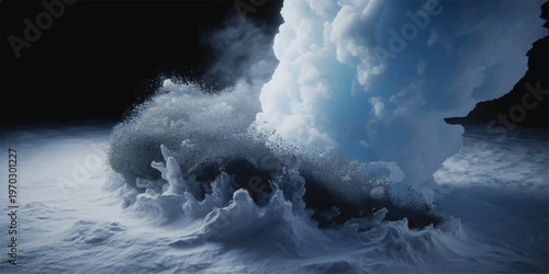 Stormy Sea with Dark Clouds