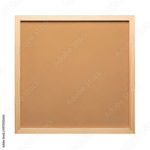 Brown wooden frame bulletin board for notes and messages  empty space for writing transparent background