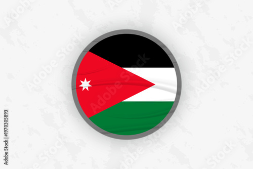 Jordan Flag Circular Sticker Design, National Pride Decal.