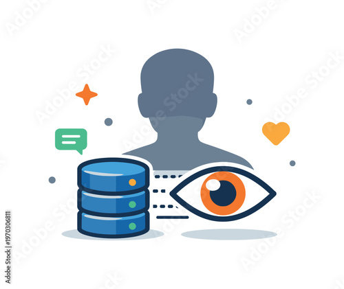 Digital shadow profile and invisible data collection focused on tracking user behavior without direct awareness across platforms, a faint user