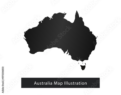 Australia Map Black Silhouette Vector
