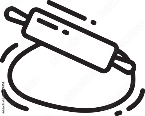 rolling pin flattening dough