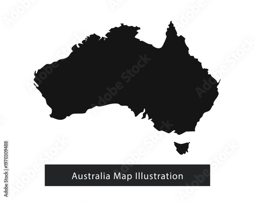 Australia Map Black Silhouette