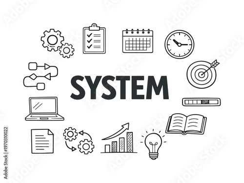 Personal productivity system and daily efficiency optimization concept centered on structuring tasks, minimizing distractions and maximizing output in