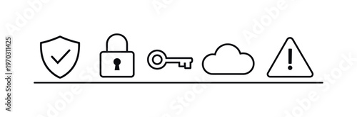 Cybersecurity awareness and data protection in digital business environments to prevent risks and ensure safe information handling, shield, lock, key