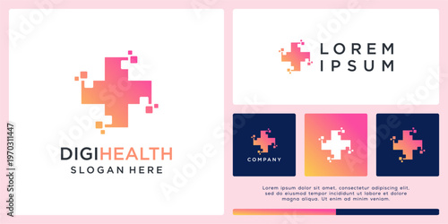 Digital health logo design template