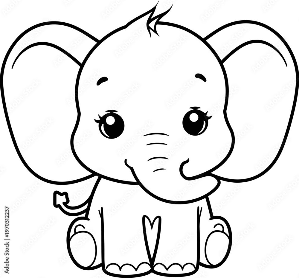 Fototapeta premium baby elephant cartoon