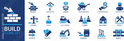Build and construction icon set.