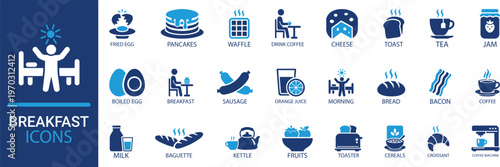 Breakfast icon set. 