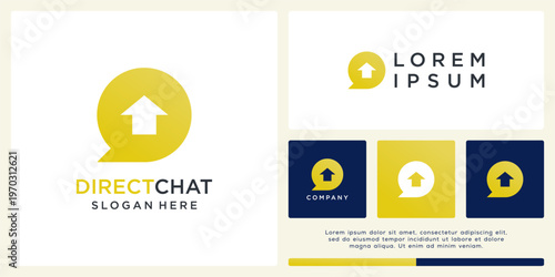 Direct chat logo design template