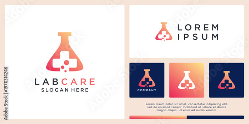 Lab care logo design template