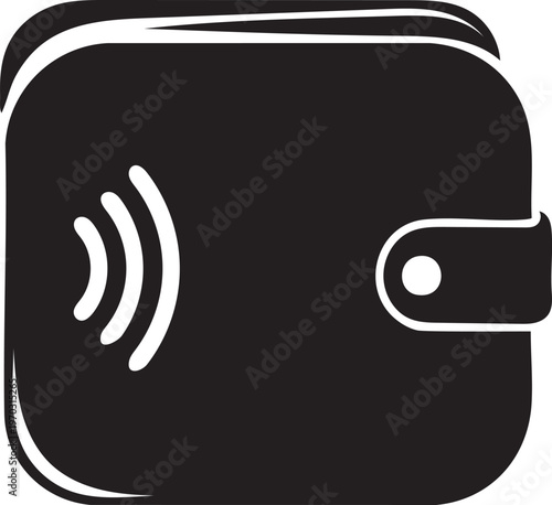Contactless payment wallet silhouette icon