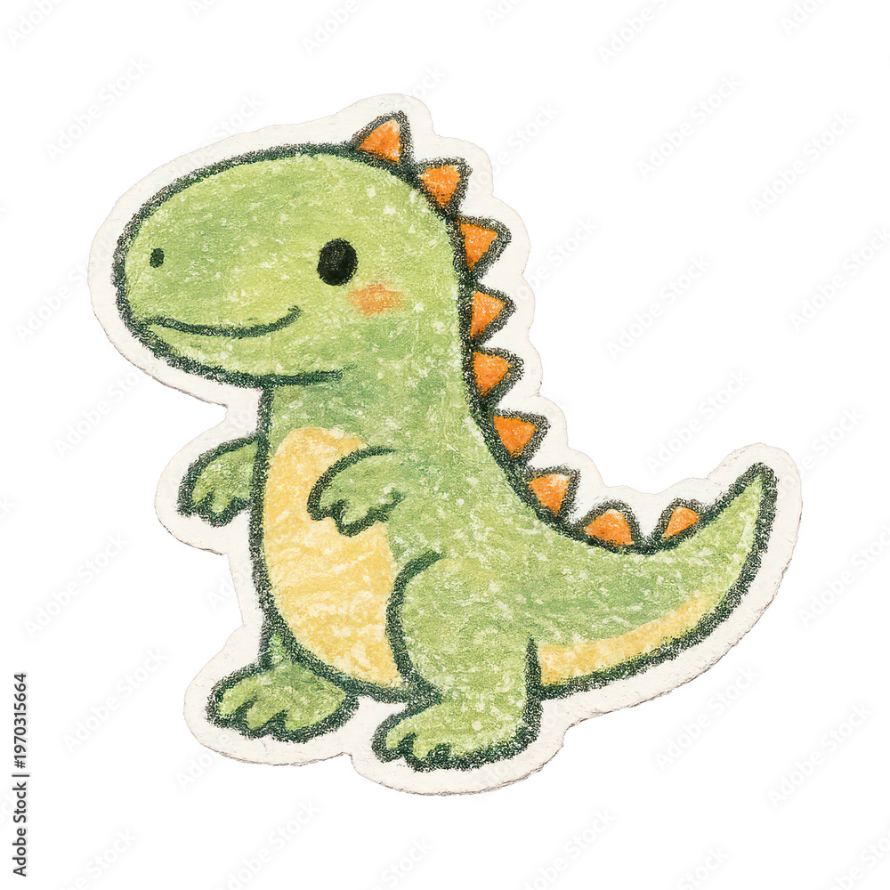 Obraz premium PNG Cute dinosaur cartoon illustration.