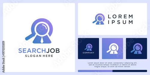 Search job logo design template with people