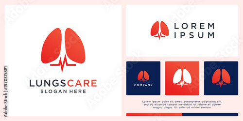 Lung care logo design template
