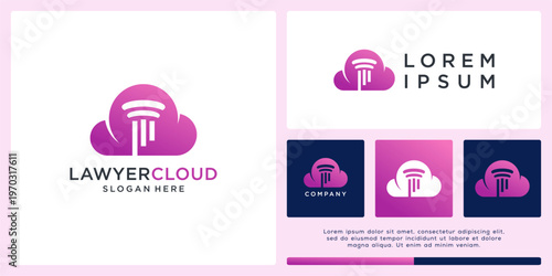 Lawyer cloud logo design template