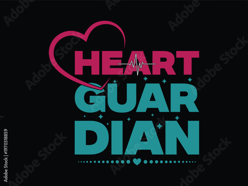 Heart Guardian Typography T-Shirt love quote shirt, emotional tee, typography t shirt, motivational shirt, gift tee, stylish design, trendy t shirt, casual wear, black tee.