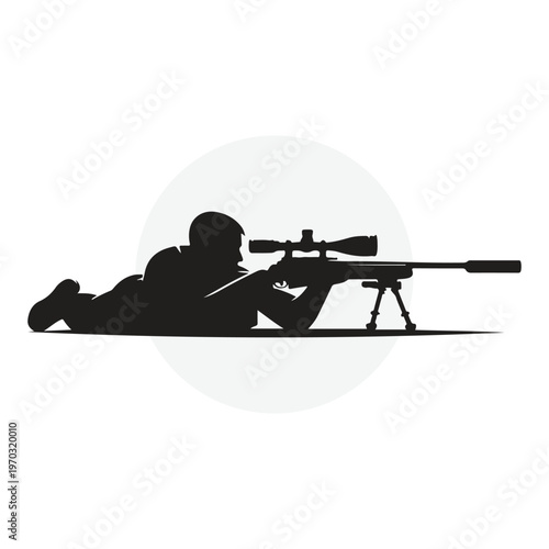 Tactical Sniper Prone Position Silhouette