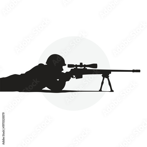 Tactical Sniper Prone Position Silhouette