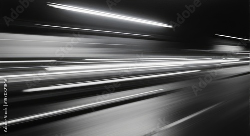 Motion blur of a highway tunnel a streaking light and speed impression