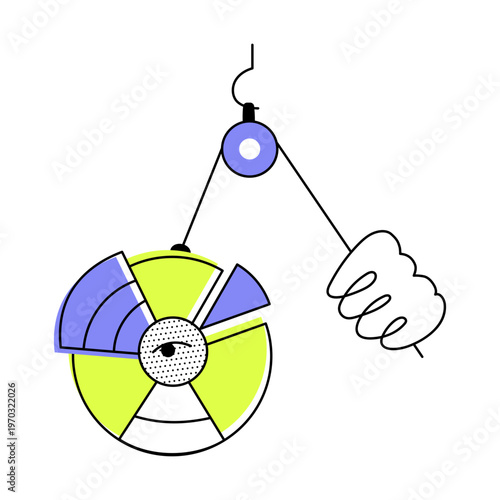 Flat icon depicting catching data