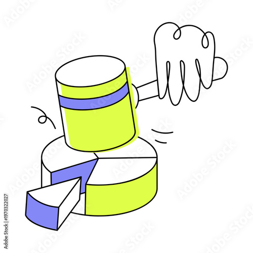 Flat icon depicting crushing data