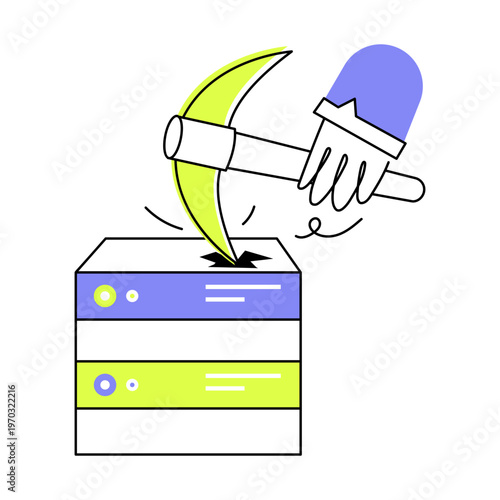 A flat style icon of data extraction