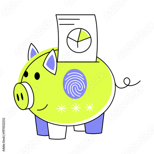 An icon showing biometric data designed in flat style