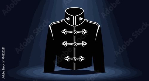 Iconic Military Style Jacket with Ornate Fastenings.