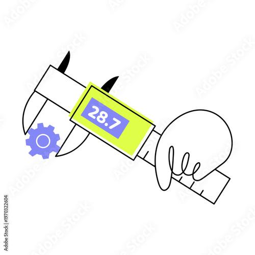 Flat icon depicting a measuring tool