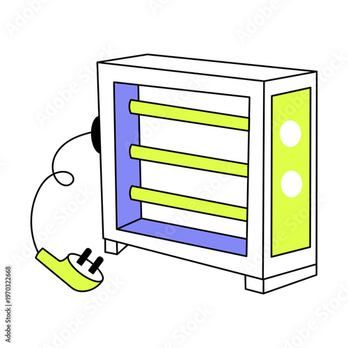 Flat style icon depicting electric heater