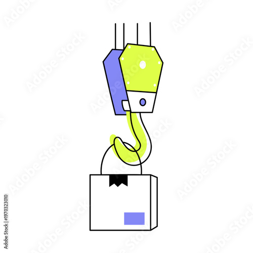 A flat style icon of a hoist