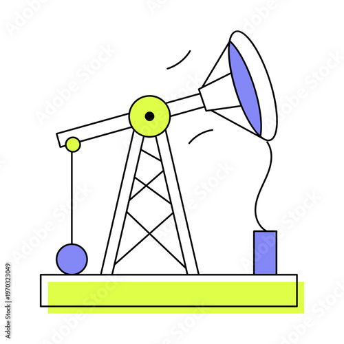 A flat style icon of oil refinery