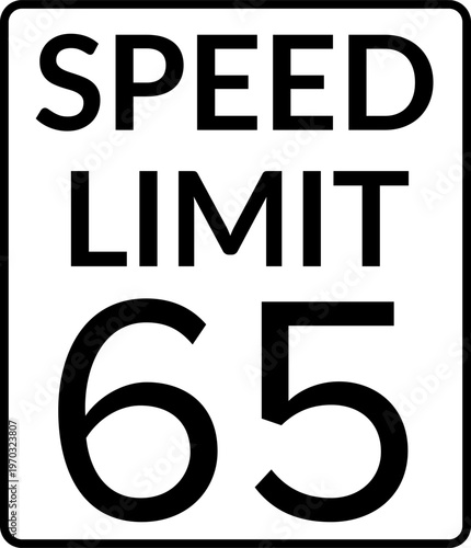 Speed Limit 65 mph Traffic Sign