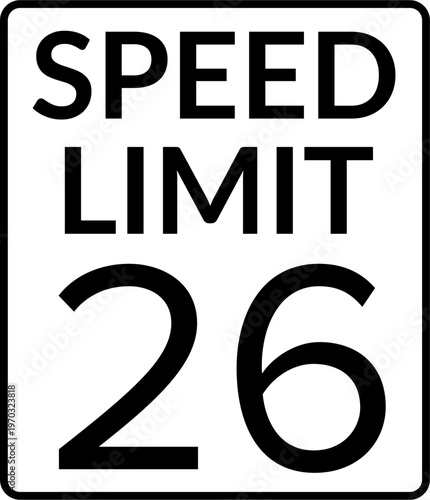 Speed Limit 26 mph Traffic Sign