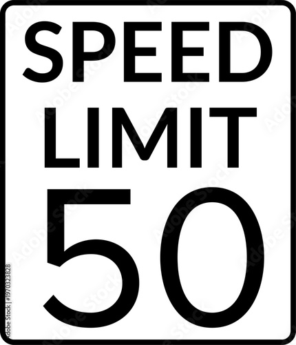 Speed Limit 50 mph Traffic Sign