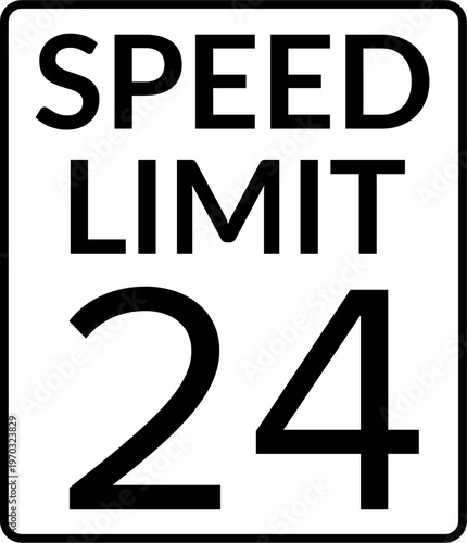 Speed Limit 24 mph Traffic Sign