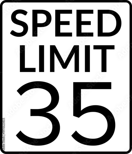 Speed Limit 35 mph Traffic Sign