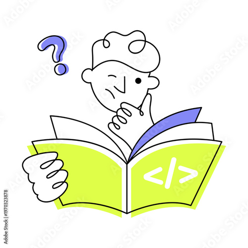 Flat icon depicting a coding book
