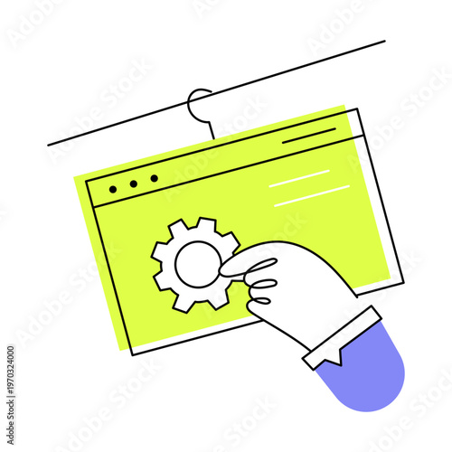 A flat style icon of a software configuration