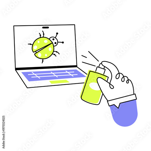 A flat style icon of a killing bug