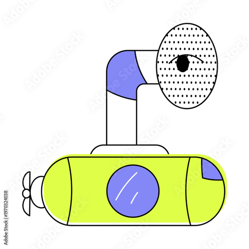 A flat style icon of a searching bug